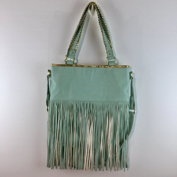 Steve Madden fringe boho chain satchel bag - Picture 2 of 7